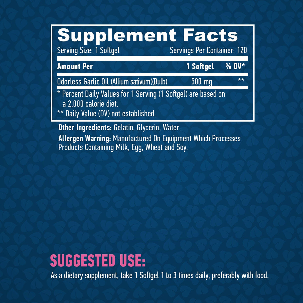 Usturoi inodor 500 mg. / 120 capsule moi