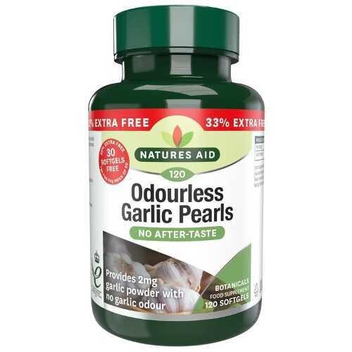 Perle de usturoi fără miros 120 capsule moi NaturesAid