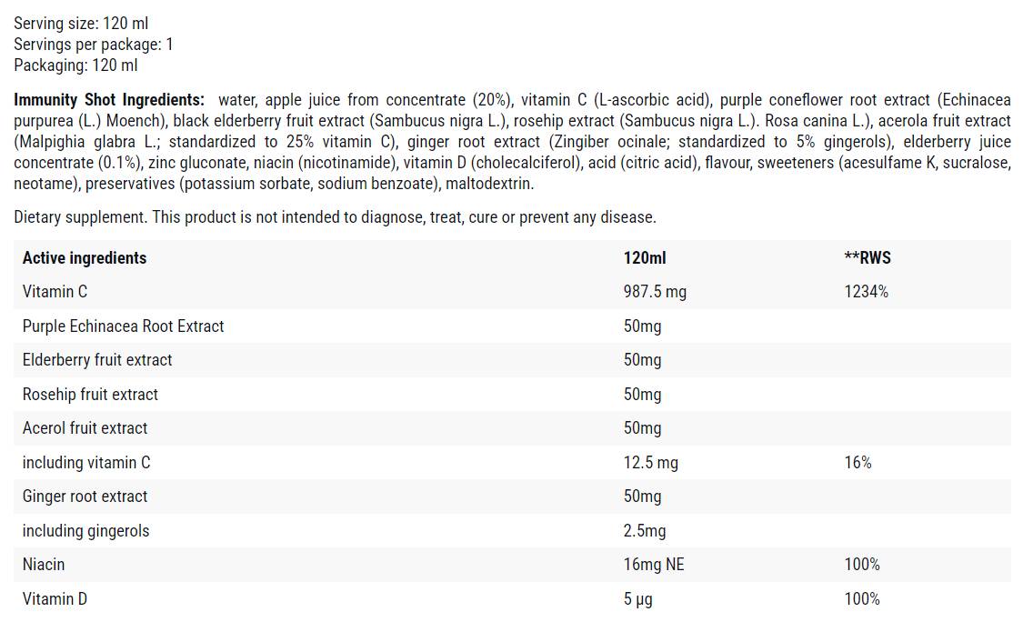 Odorność Shot | Suport imunitar 120 ml