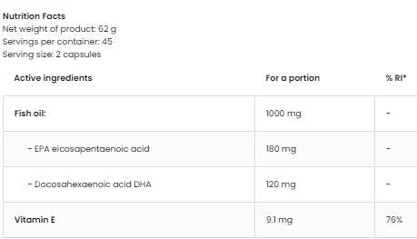 Omega 3 500 mg | Ușor de înghițit 90 de capsule de gel