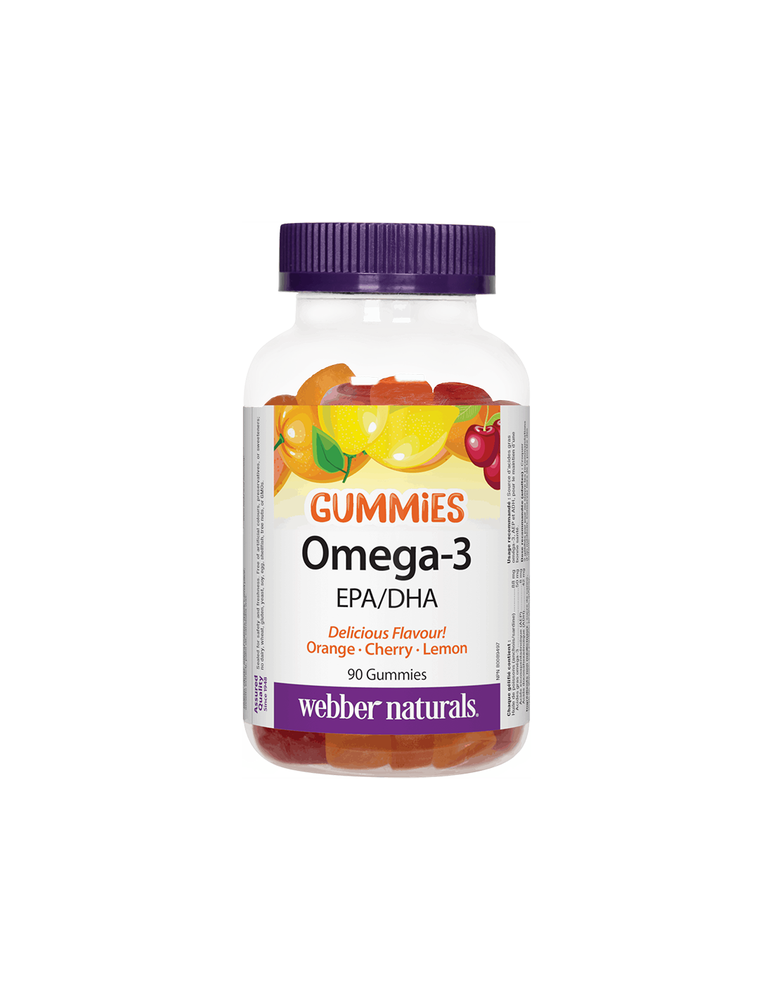 Gumii Omega-3/ Omega-3 x 90 tablete de jeleu cu gust de portocale, cirese si lamaie
