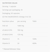 Omega 3 + K2 D3 - 30 capsule de gel