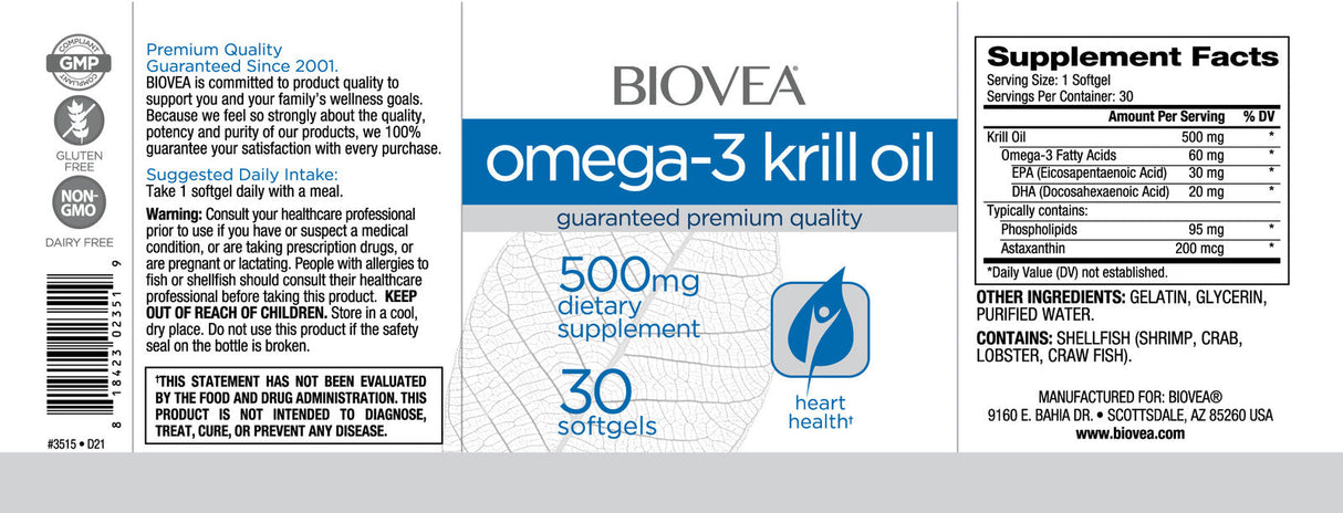 Ulei de Krill Omega-3 500 mg / 30 capsule moi
