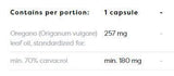 Ulei de oregano 257 mg | 70% Carvacrol - 120 capsule
