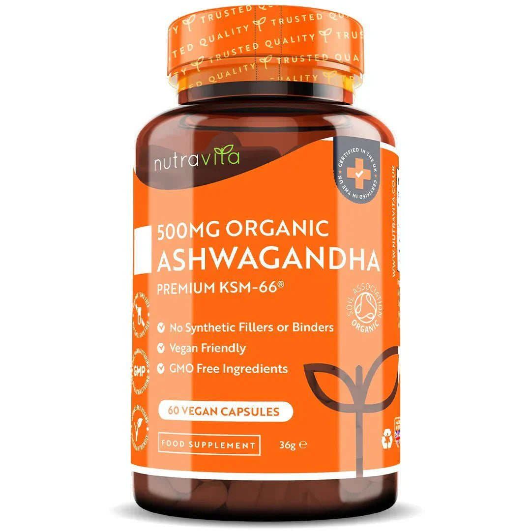 Ashwagandha organic KSM 66 - Ashwagandha bio 500 mg 60 capsule vegane