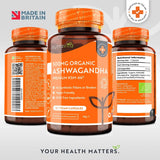 Ashwagandha organic KSM 66 - Ashwagandha bio 500 mg 60 capsule vegane