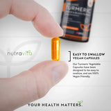 Turmeric organic 1340 mg cu piper negru și ghimbir / 180 capsule, 90 doze / Nutravita