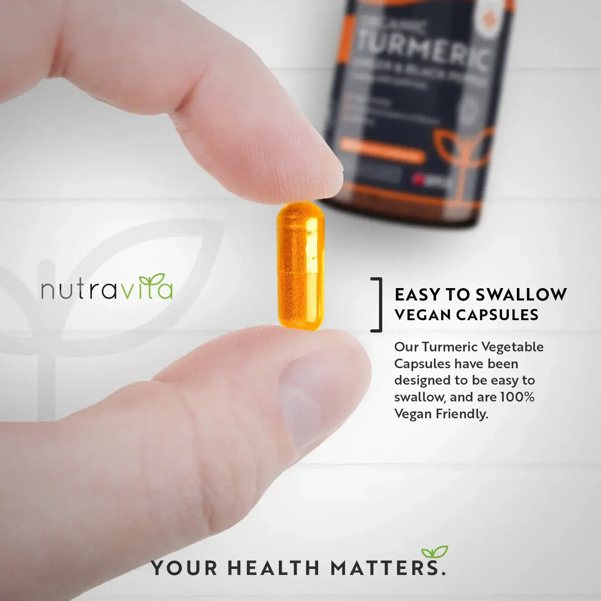 Turmeric organic 1340 mg cu piper negru și ghimbir / 180 capsule, 90 doze / Nutravita