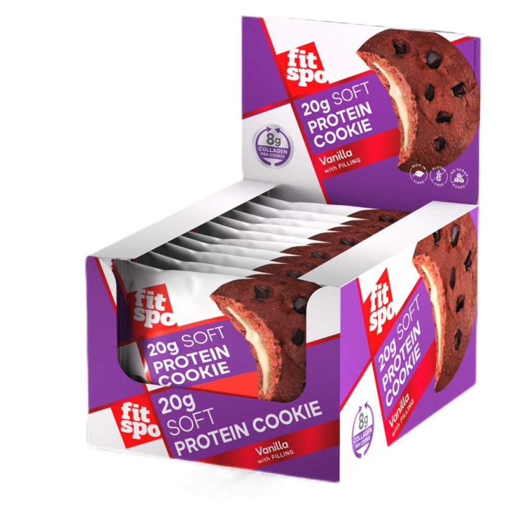 Cookie moale de proteine ​​| cu 8g colagen și fără zahăr adăugat - 10 x 70 grame