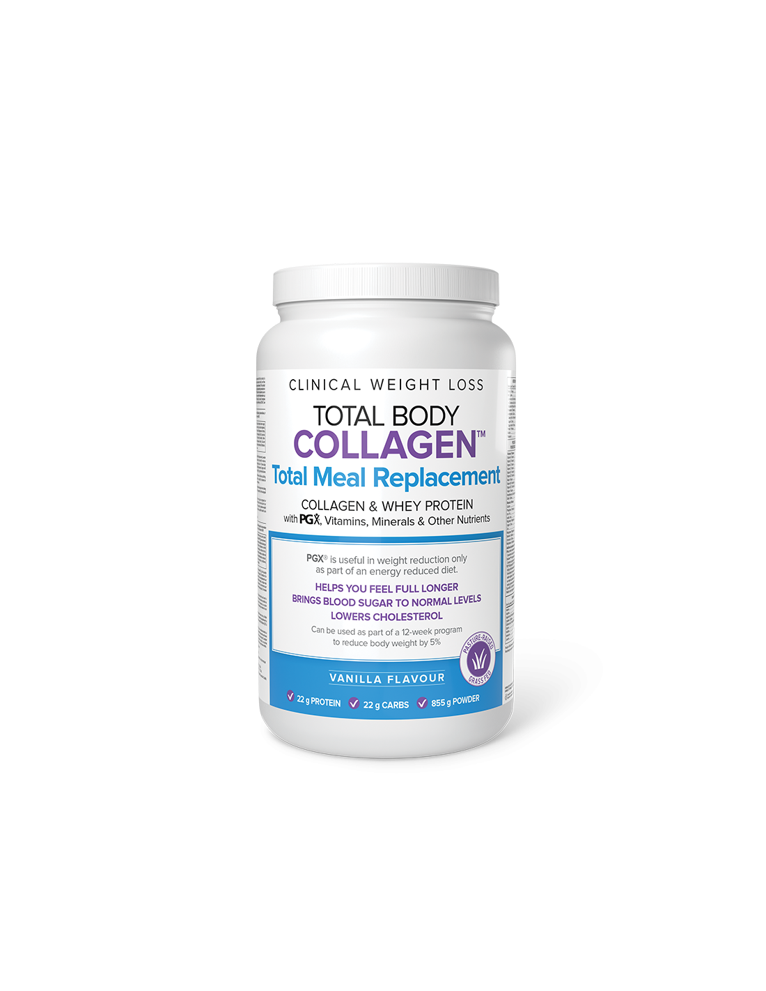 Colagen, proteină din zer cu vitamine PGX, minerale și nutrienți - Total Body Collagen™, 855 g pudră, aromă de vanilie Factori naturali