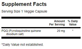 PQQ 20 mg / Pirolochinolină Chinonă - 30 capsule