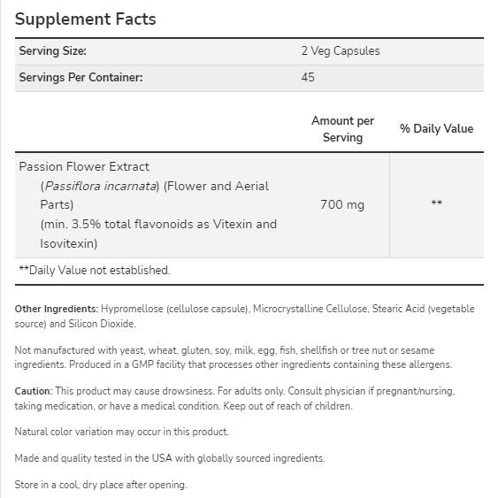 Floarea pasiunii 350 mg - 90 capsule