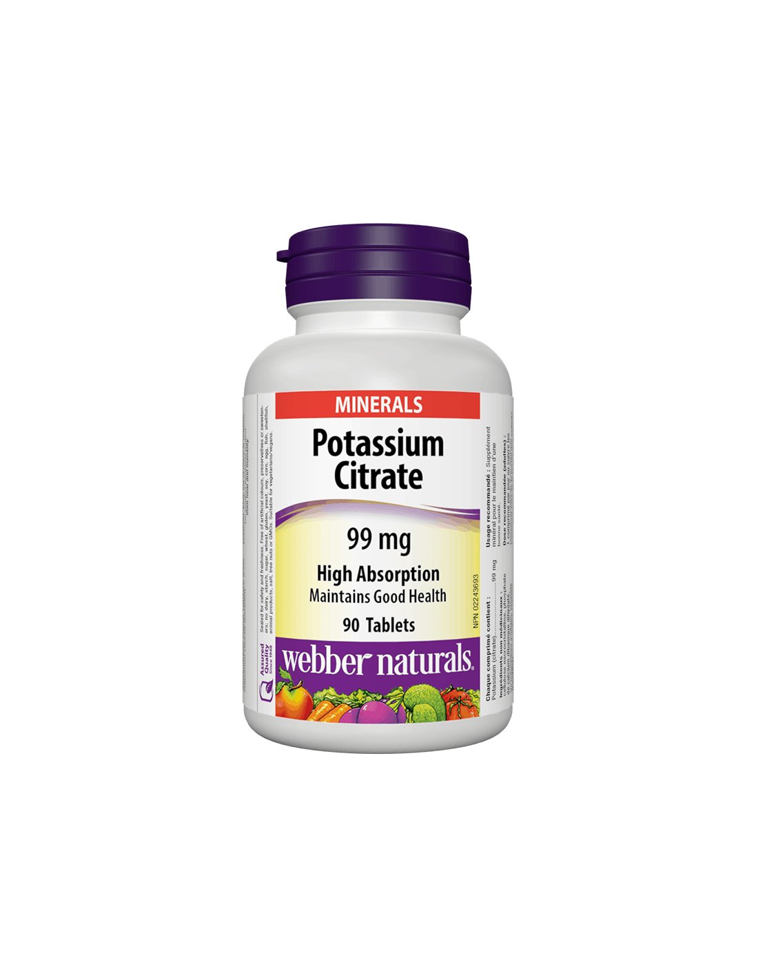 Citrat de potasiu, 99 mg, 90 comprimate