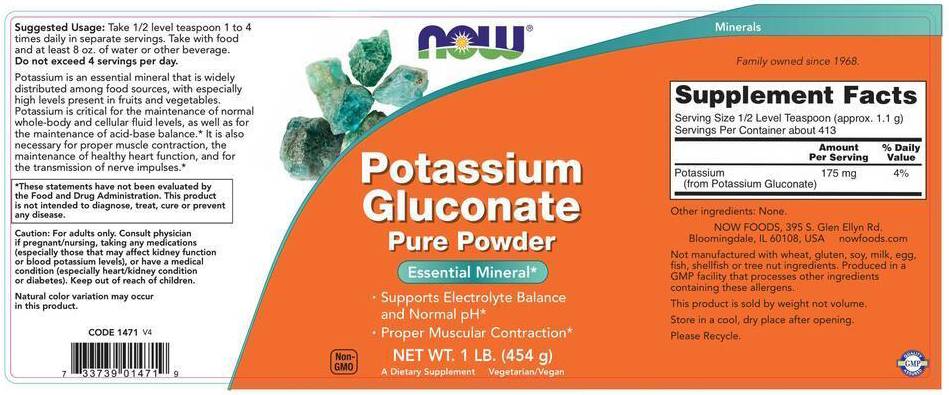 Pulbere de gluconat de potasiu - 454 grame