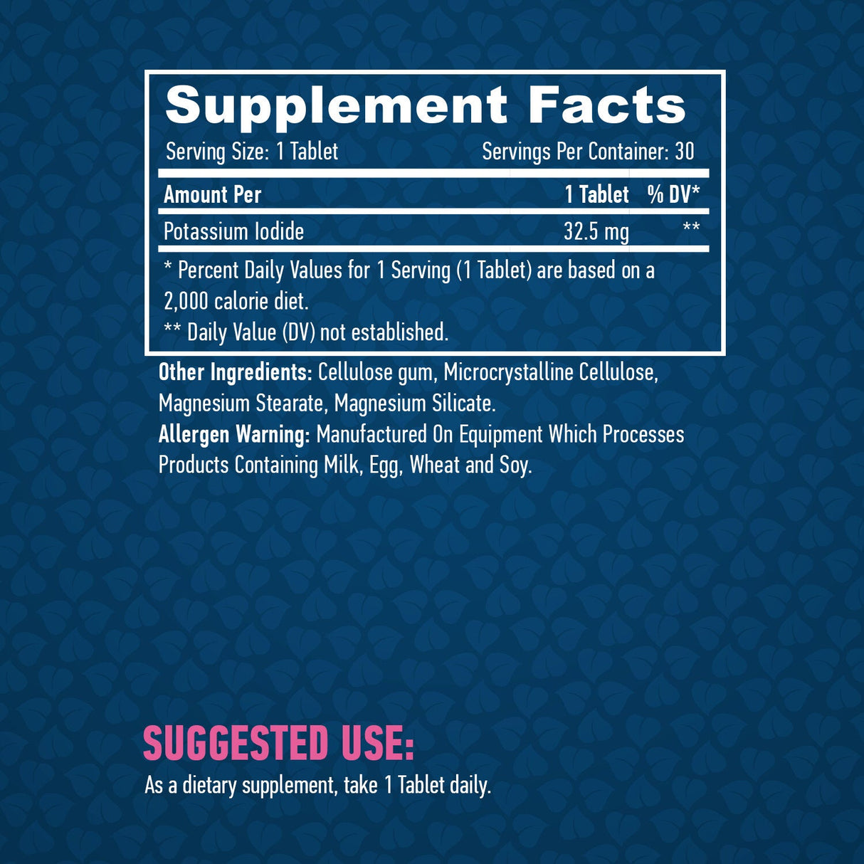 Iodură de potasiu 32,5 mg. / 30 de file.