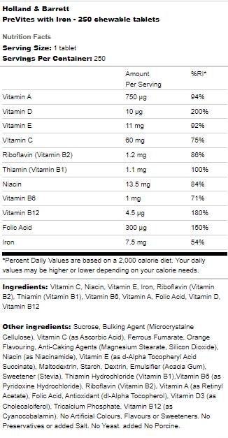 PreVites cu Fier | Masticabil - 250 de capsule de gel masticabile