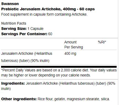 Prebiotic Anghinare 400 mg 60 capsule