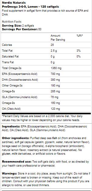 ProOmega 3-6-9 1360 mg - 120 capsule moi