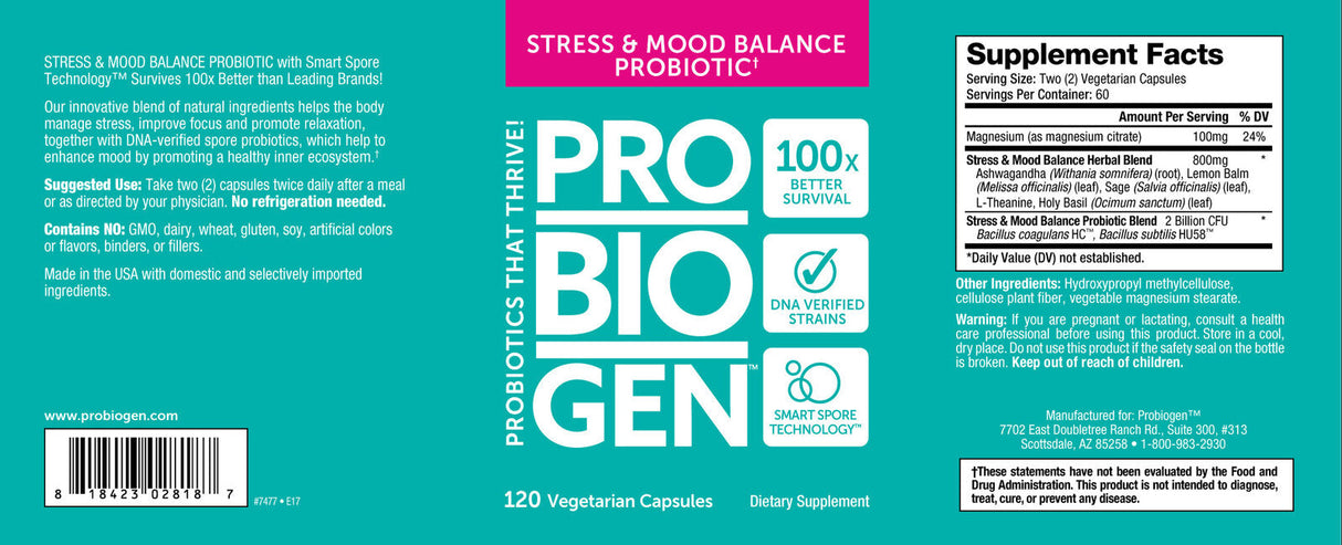 Probiogen Stress &amp; Mood Balance Probiotic - Probiotic 120 capsule