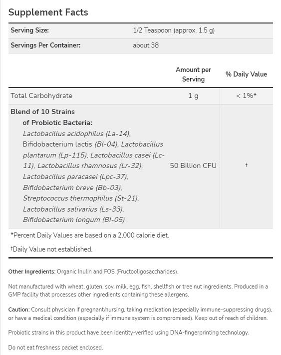 Probiotic-10™ 50 de miliarde de pudră - 57 de grame