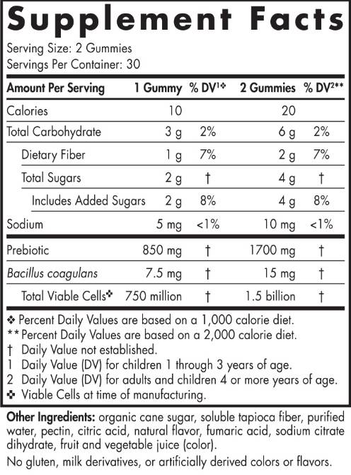 Gummie probiotice pentru copii | 1,5 miliarde de celule active - 60 de gume