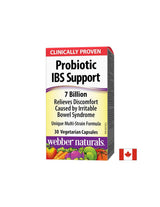 Probiotic IBS Support/ Probiotic IBS 4 tulpini, 7 miliarde de probiotice active x 30 capsule Webber Naturals