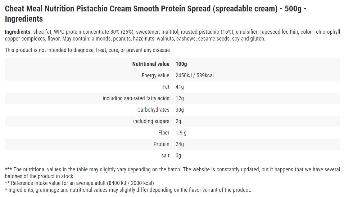 Protein Tartinat / Fistic - 500 grame