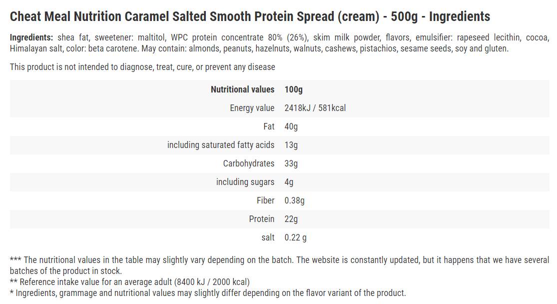 Protein tartinat / Carmel sarat - 500 de grame