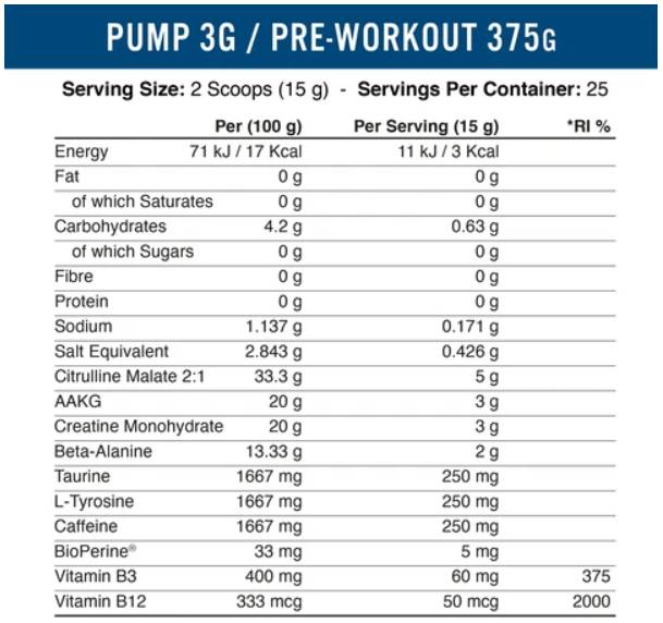 Pompă 3G | Pre-antrenament de generație următoare - 375 grame