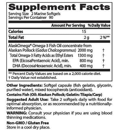 Ulei de pește pur sălbatic din Alaska 1000 mg (180 capsule, 180 doze) Doctor's Best