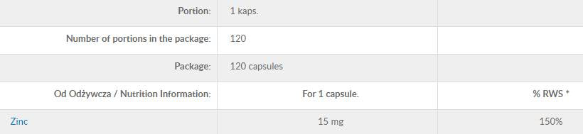 Zinc pur 120 capsule