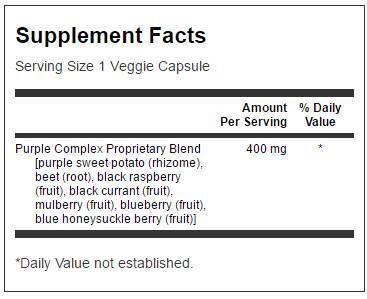 Complexul de fructe și legume Purple Antioxidants 400 mg - 60 capsule