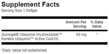 Quinogel (ubichinol hidrosolubil CoQ10) 50 mg 30 capsule de gel