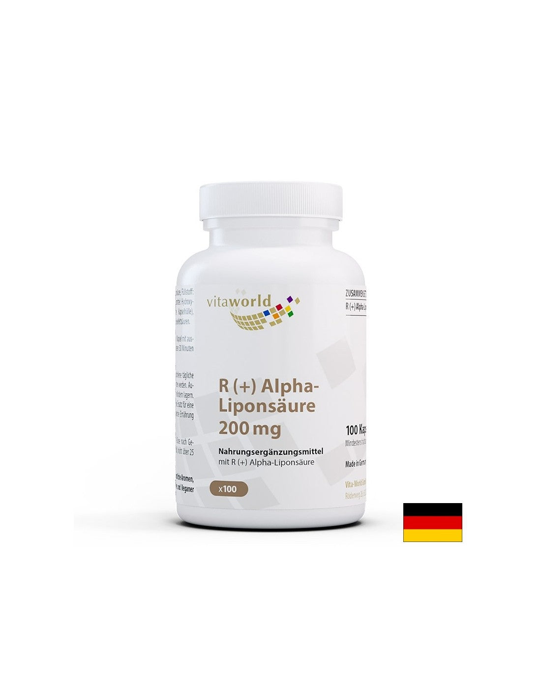 Metabolism și zahăr din sânge - R(+) Acid alfa lipoic (R + Alpha-Liponsaure), 200 mg x 100 capsule