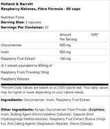 Cetone de zmeură | Formula cu fibre - 60 capsule