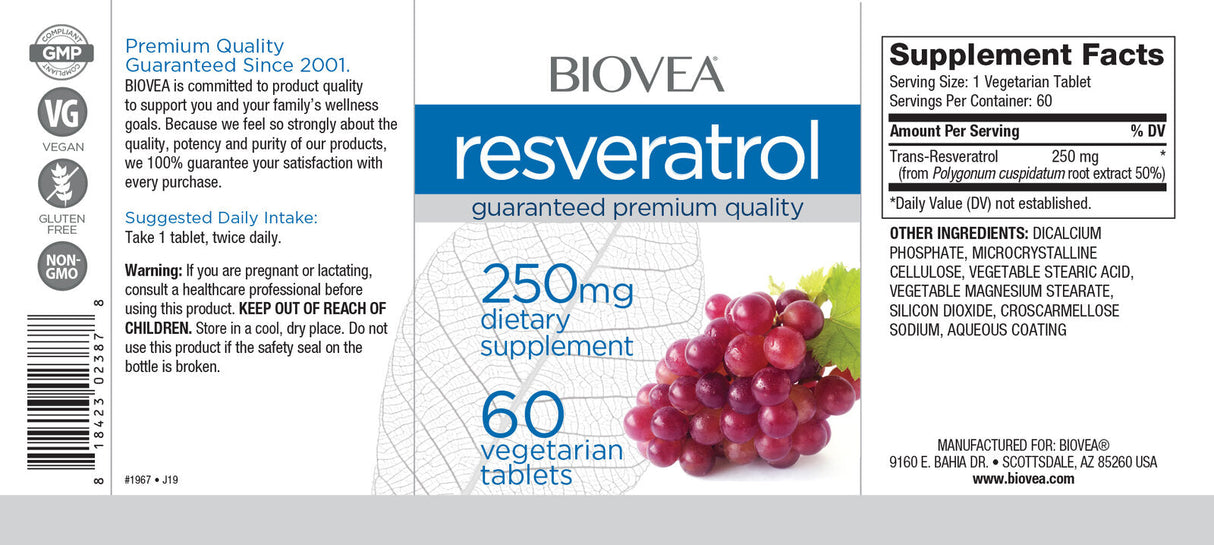 Resveratrol 250 mg / 60 comprimate