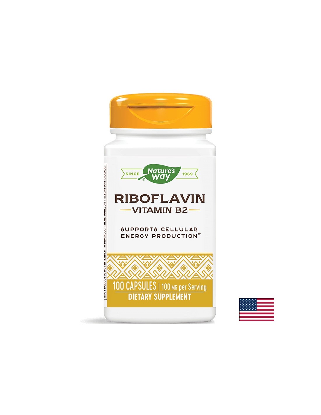 Vitamina B2 100 mg (Riboflavină) - 100 capsule