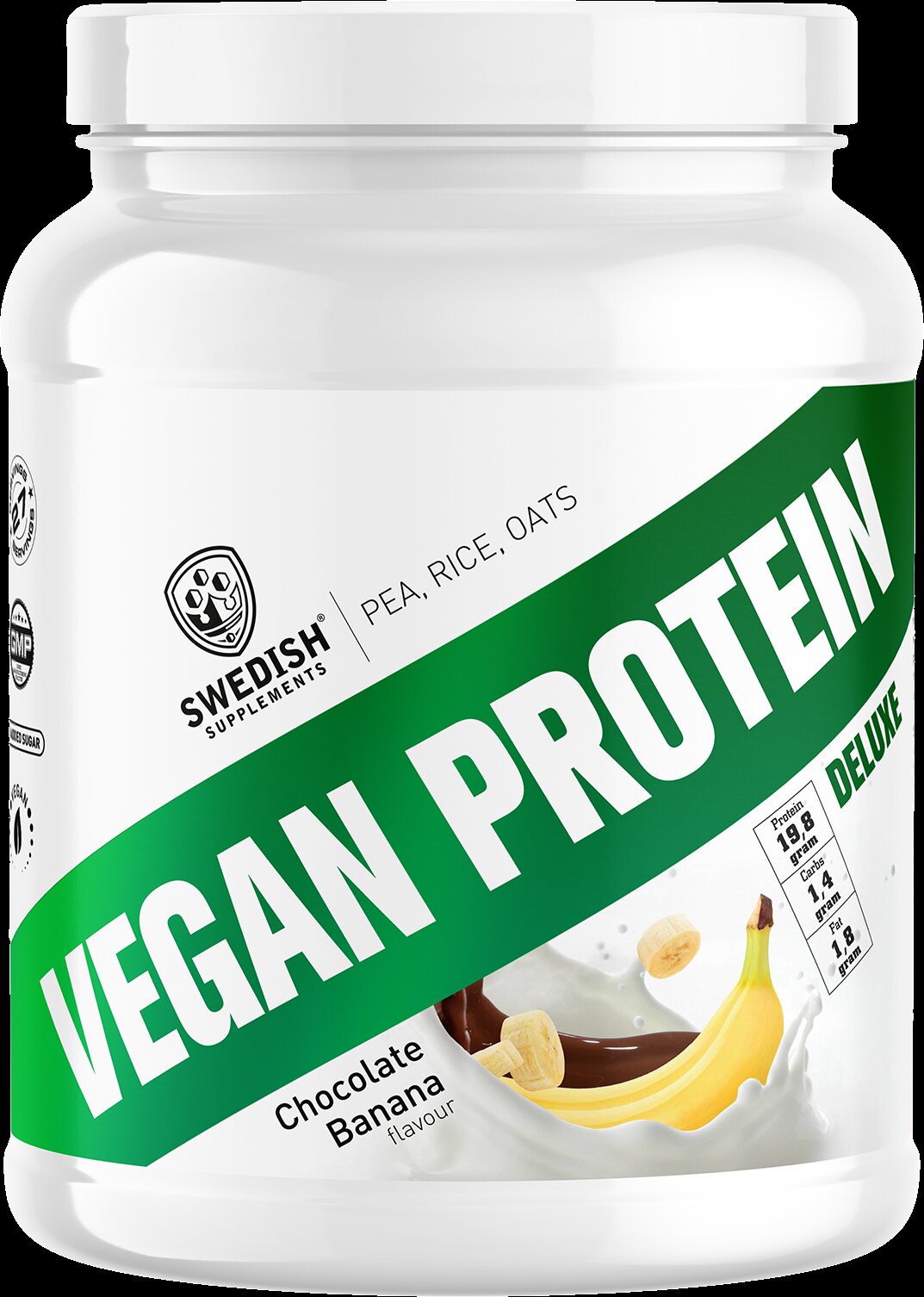 SUDEDIA Suplimente Vegan Protein Deluxe | din mazăre, orez și ovăz [750 grame, 27 doze]