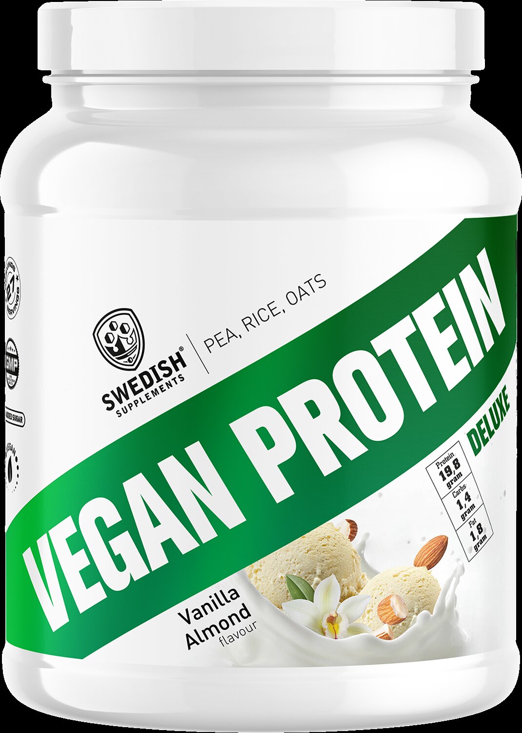 SUDEDIA Suplimente Vegan Protein Deluxe | din mazăre, orez și ovăz [750 grame, 27 doze]