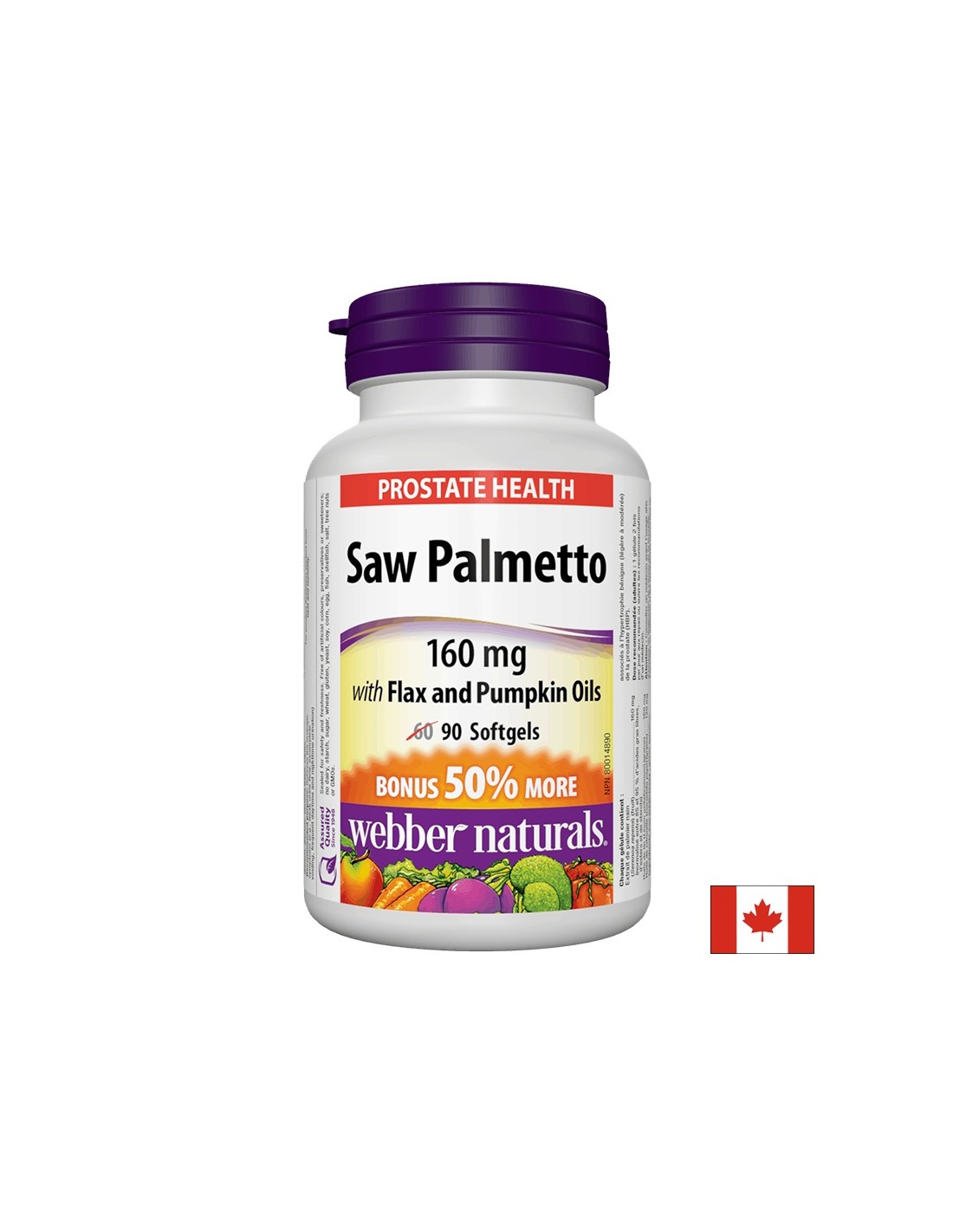 Saw Palmetto cu uleiuri de in și dovleac, 90 de capsule moi