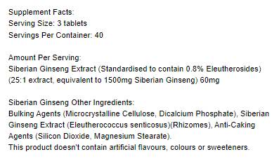 Ginseng siberian 1500 mg - 120 tablete