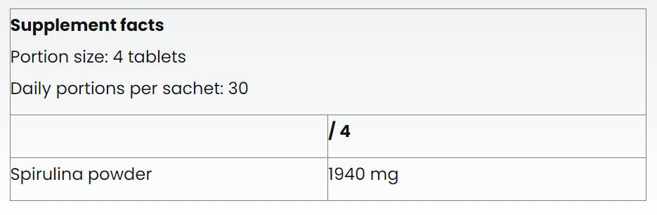 Spirulina 1940 mg - 120 tablete