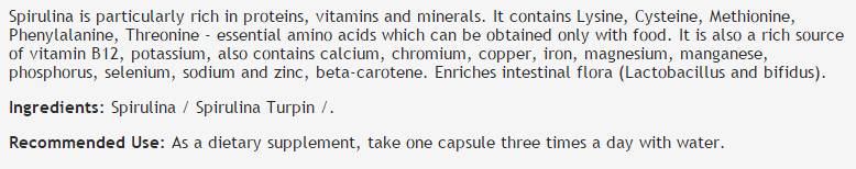 Spirulina 430 mg - 100 capsule