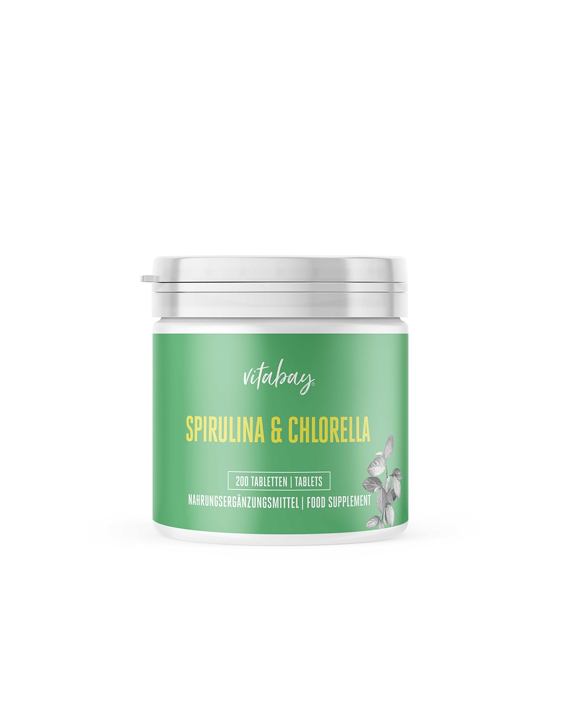 Spirulina &amp; Chlorella Extrakt - Spirulina and Chlorella, 200 tablete Vitabay