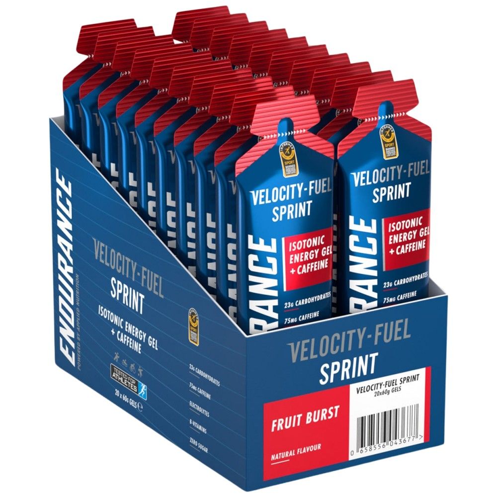 Gel energetic izotonic Endurance Sprint + Cofeina - 20 x 60 grame