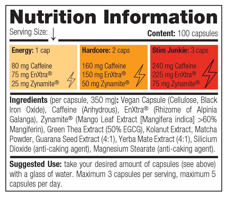 Stim Junkie / Maximum Energy - 100 capsule