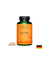 Formula pentru bronzare pentru îngrijirea solară cu beta caroten - Pentru o piele catifelată, hrănită și sănătoasă, 180 capsule Vegavero