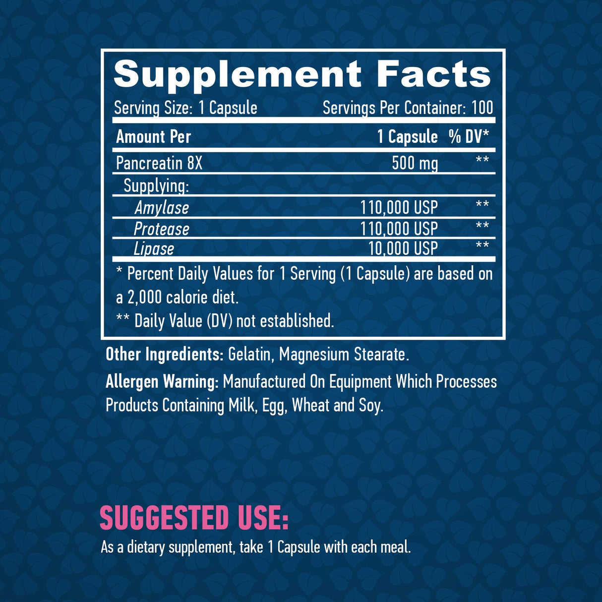 Super enzime pancreatine / 100 capsule.
