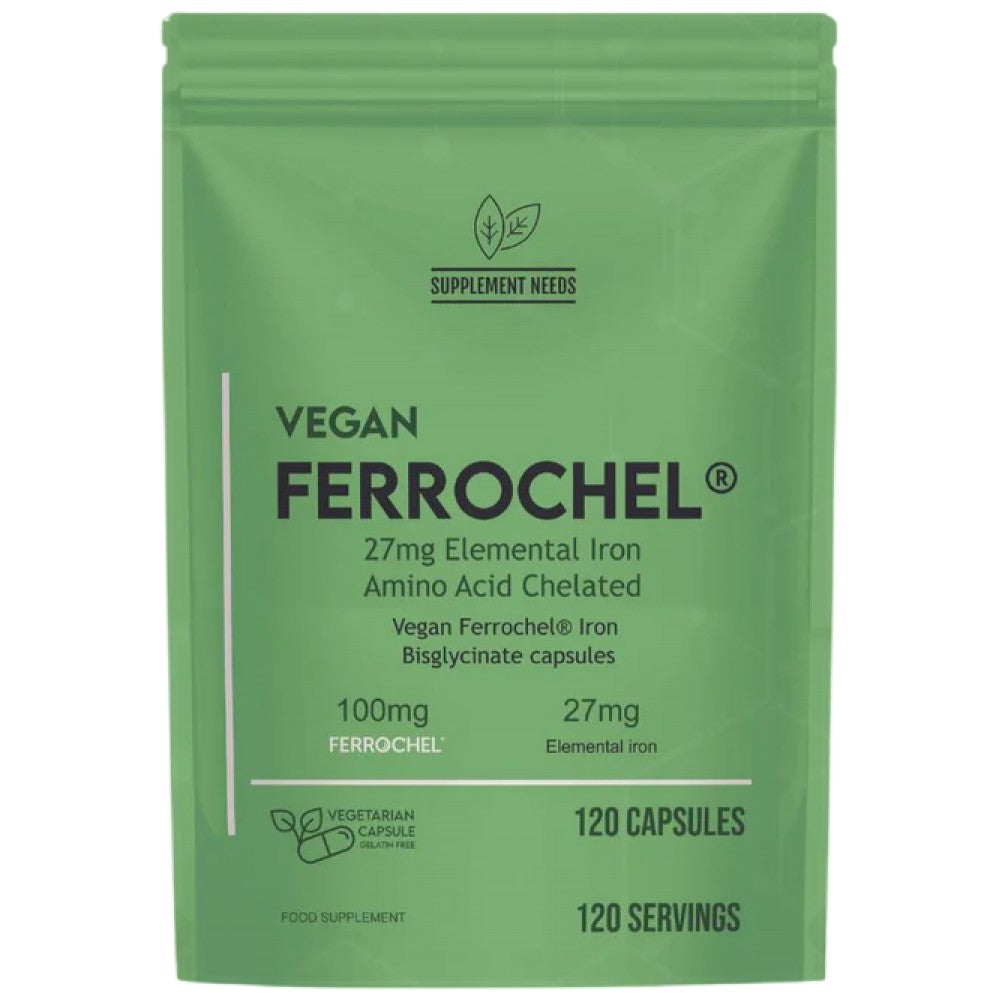 Vegan Ferrochel | Fier chelat 27 mg - 120 capsule