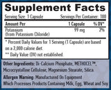 Potasiu cu eliberare susținută 99 mg. / 100 Vcaps.